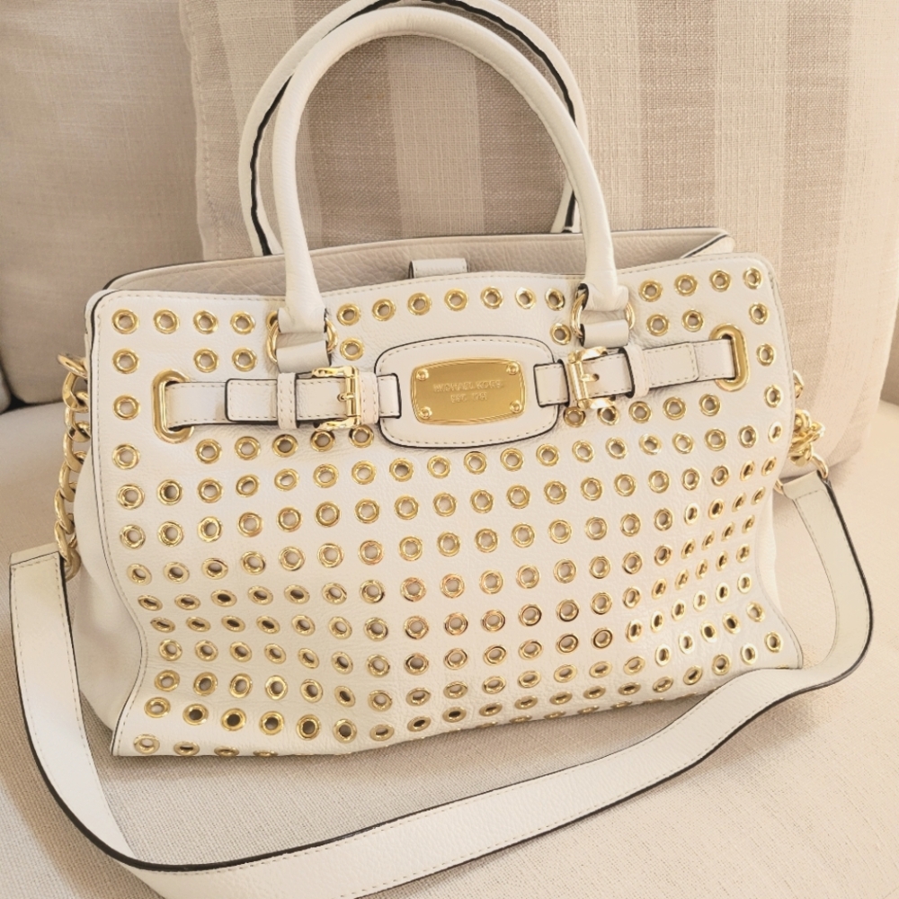 Michael Kors gold grommet handbag